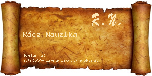 Rácz Nauzika névjegykártya